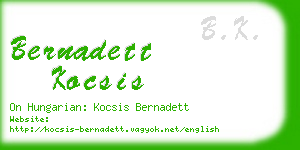 bernadett kocsis business card